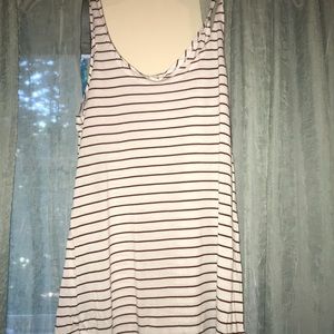 Burgundy and white tank top